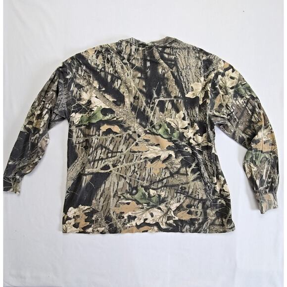 Vintage Mossy Oak Break-Up Camo Long Sleeve Shirt Mens Large Hunting Green Tee - Picture 9 of 13